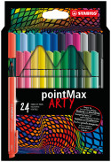 STABILO pointMax ARTY Nylon Tip Writing Pen - Wallet of 24 - Assorted Colours
